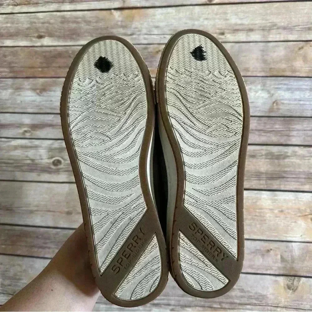 Sperry Women’s Vulcanized Anchor Plushwave Suede Gray Shoes Sz 8.5